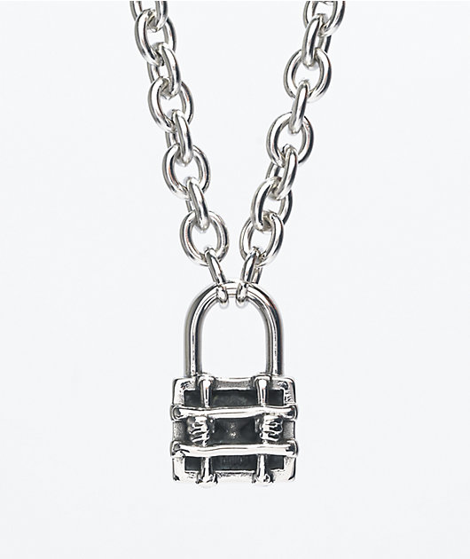 Personal Fears Locked Up 20" Silver Chain Necklace